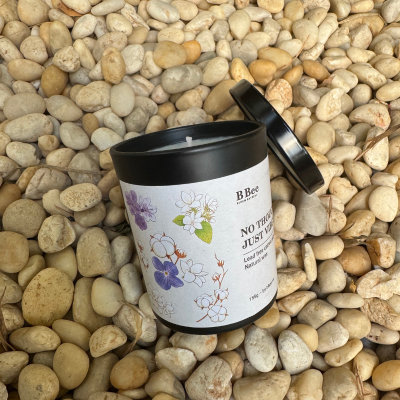 [TẶNG STICKER] Nến Thơm Quà Tặng Cao Cấp No Thoughts, Just Vibes Hương Hoa Dịu Nhẹ B Bee Candle