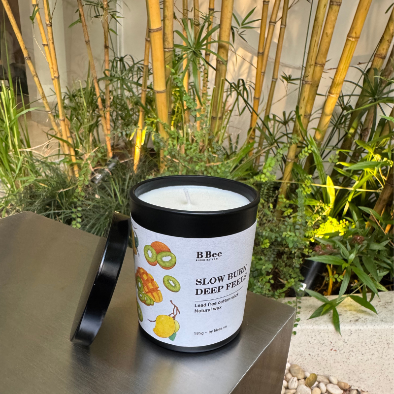 [TẶNG STICKER] Nến Thơm Quà Tặng Cao Cấp Slow Burn, Deep Feels Hương Trái Cây Ngọt Mát B Bee Candle