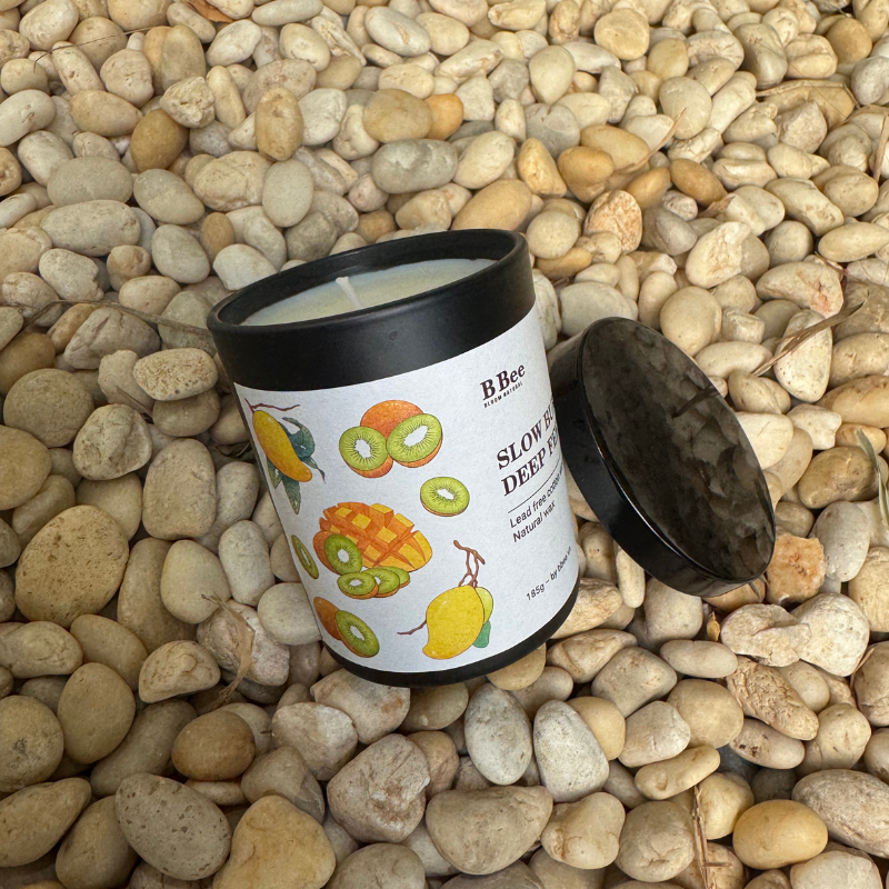 [TẶNG STICKER] Nến Thơm Quà Tặng Cao Cấp Slow Burn, Deep Feels Hương Trái Cây Ngọt Mát B Bee Candle