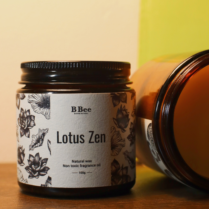 Lotus Zen - Nến Thơm Lành Tính Từ Sáp Tự Nhiên Giảm Stress, Thư Giãn B Bee Candle
