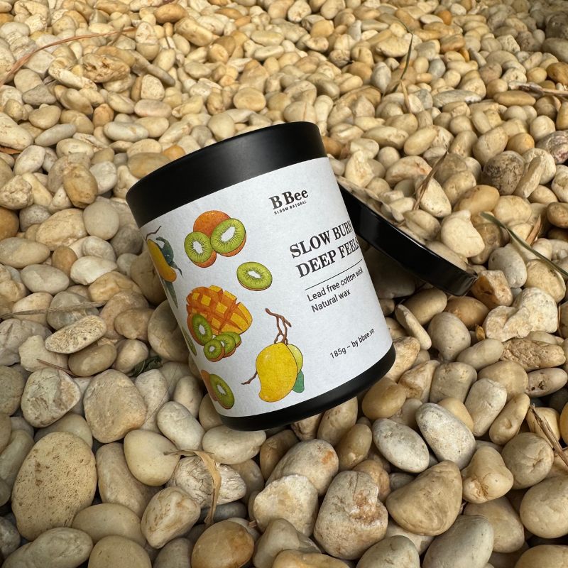 [TẶNG STICKER] Nến Thơm Quà Tặng Cao Cấp Slow Burn, Deep Feels Hương Trái Cây Ngọt Mát B Bee Candle