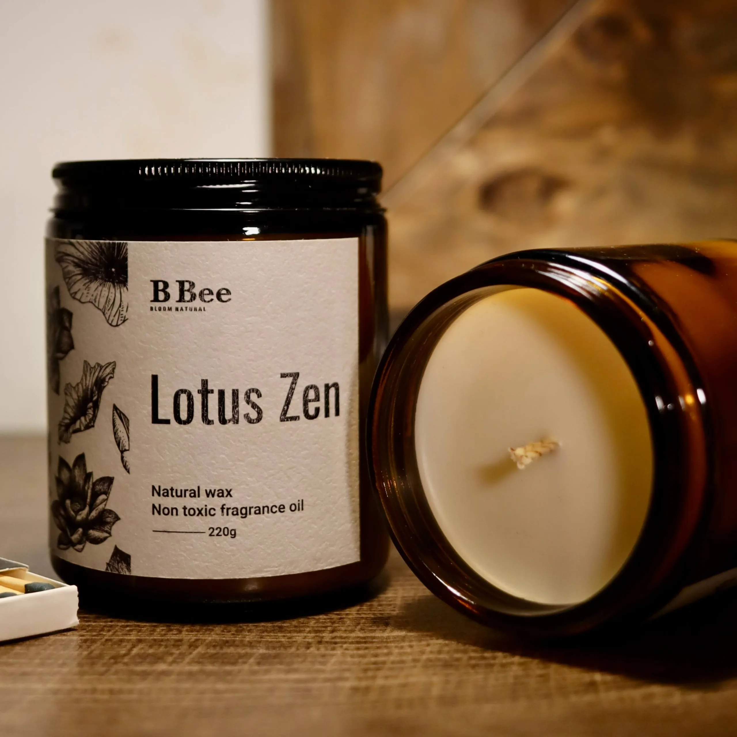 Lotus Zen - Nến Thơm Lành Tính Từ Sáp Tự Nhiên Giảm Stress, Thư Giãn B Bee Candle