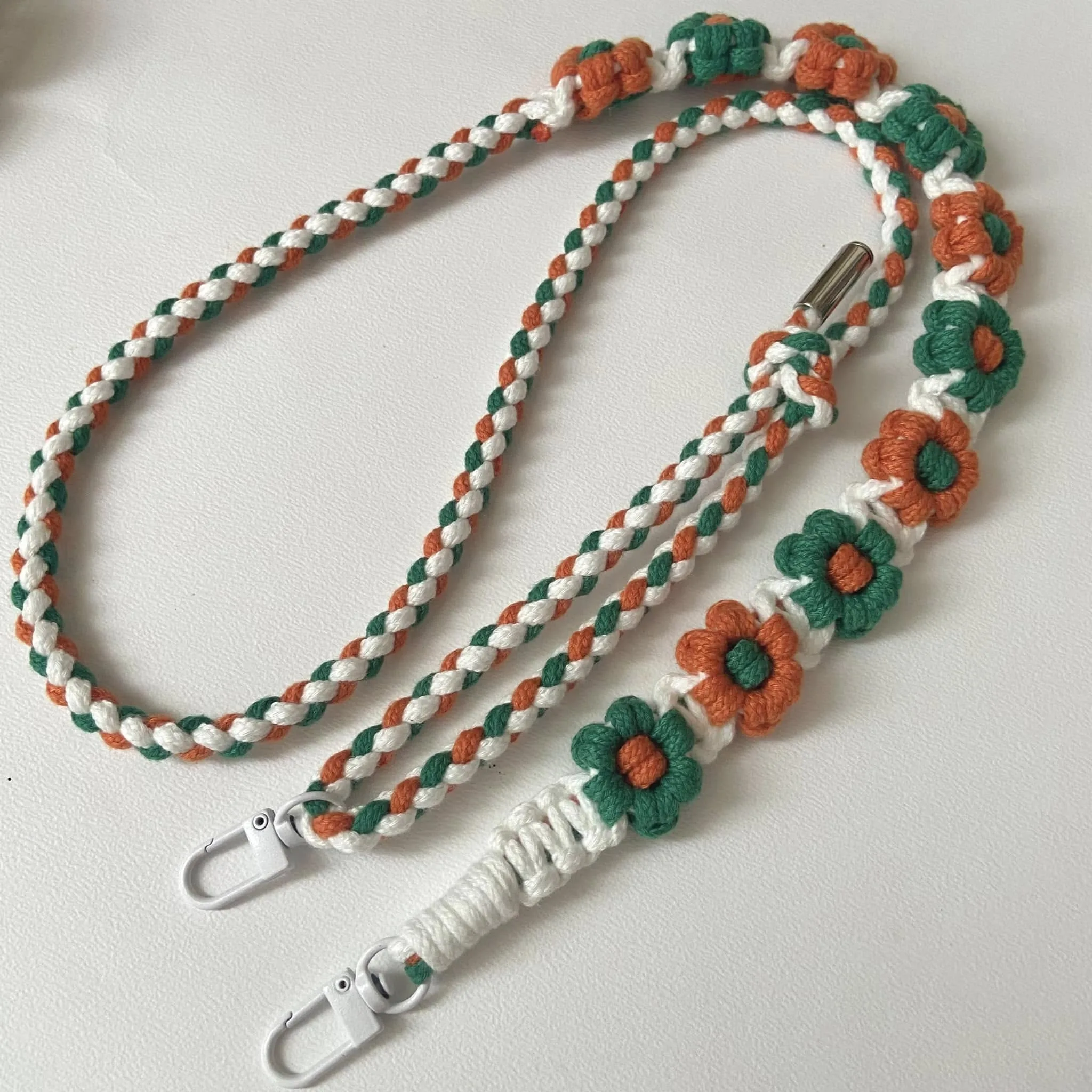 [Tặng thẻ cài ĐT] Dây đeo hoa đa năng thẻ văn phòng máy ảnh điều chỉnh độ dài Macrame handmade B Bee